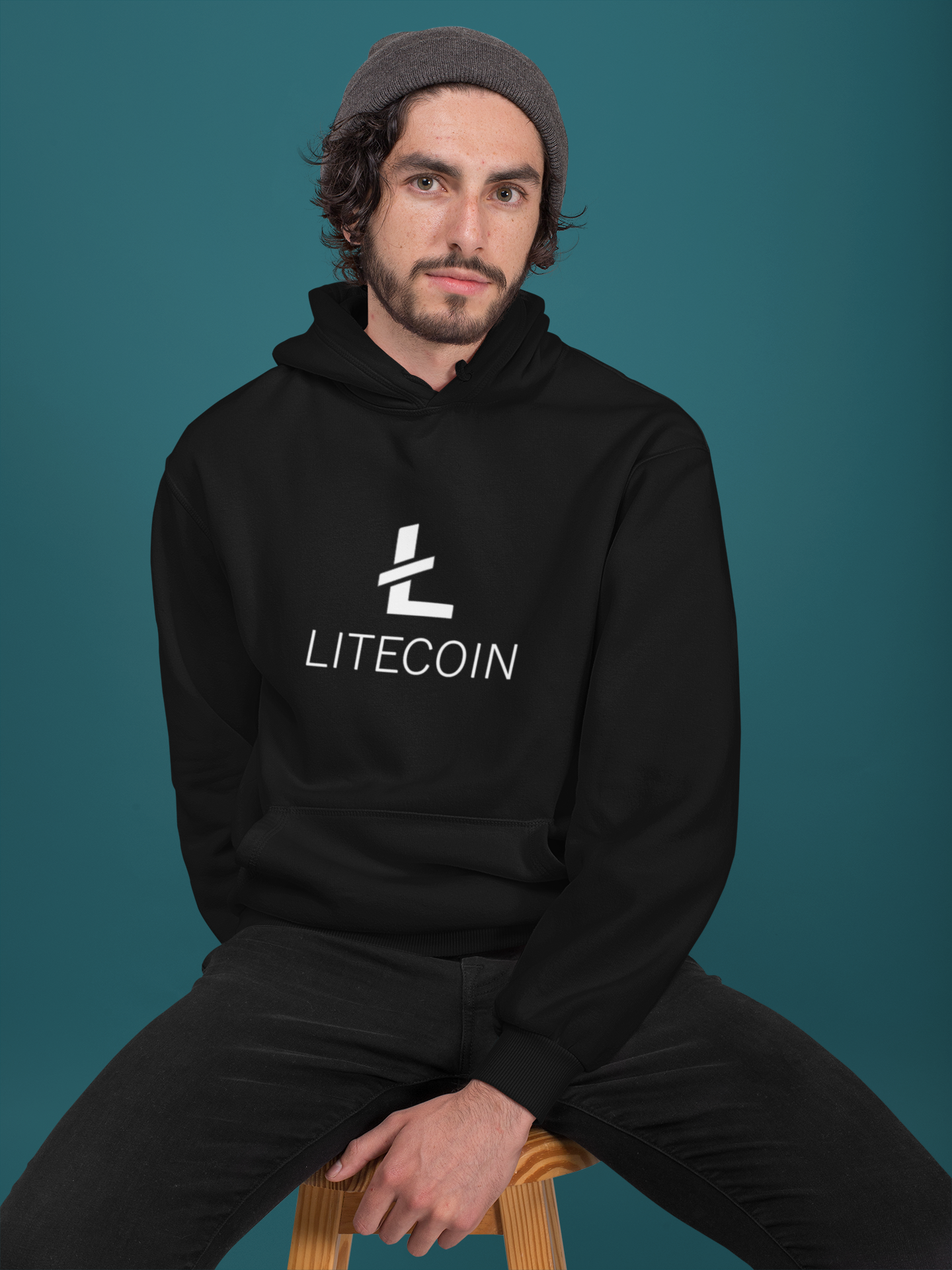 Hoodie crypto Litecoin Black