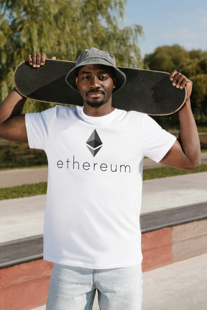 White Crypto T-shirts Ethereum Ukrswap