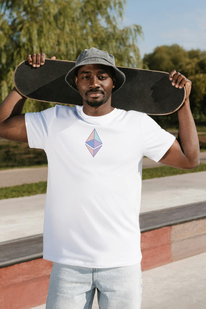 White Crypto T-shirts Ethereum Ukrswap