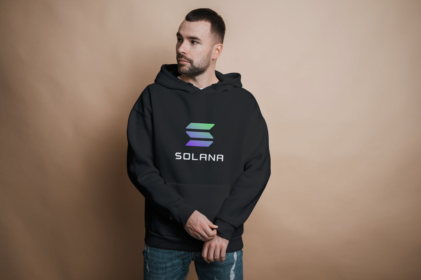 Hoodie crypto Solana White