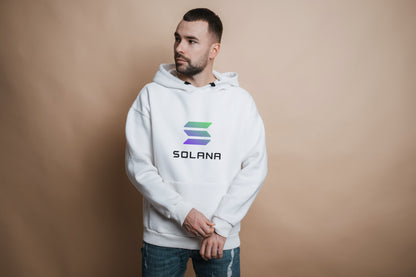 Hoodie crypto Solana White