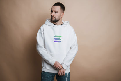 Hoodie crypto Solana White