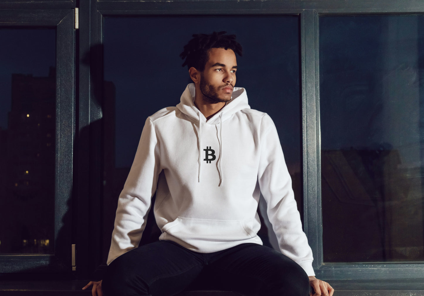 Crypto Hoodie Bitcoin White 