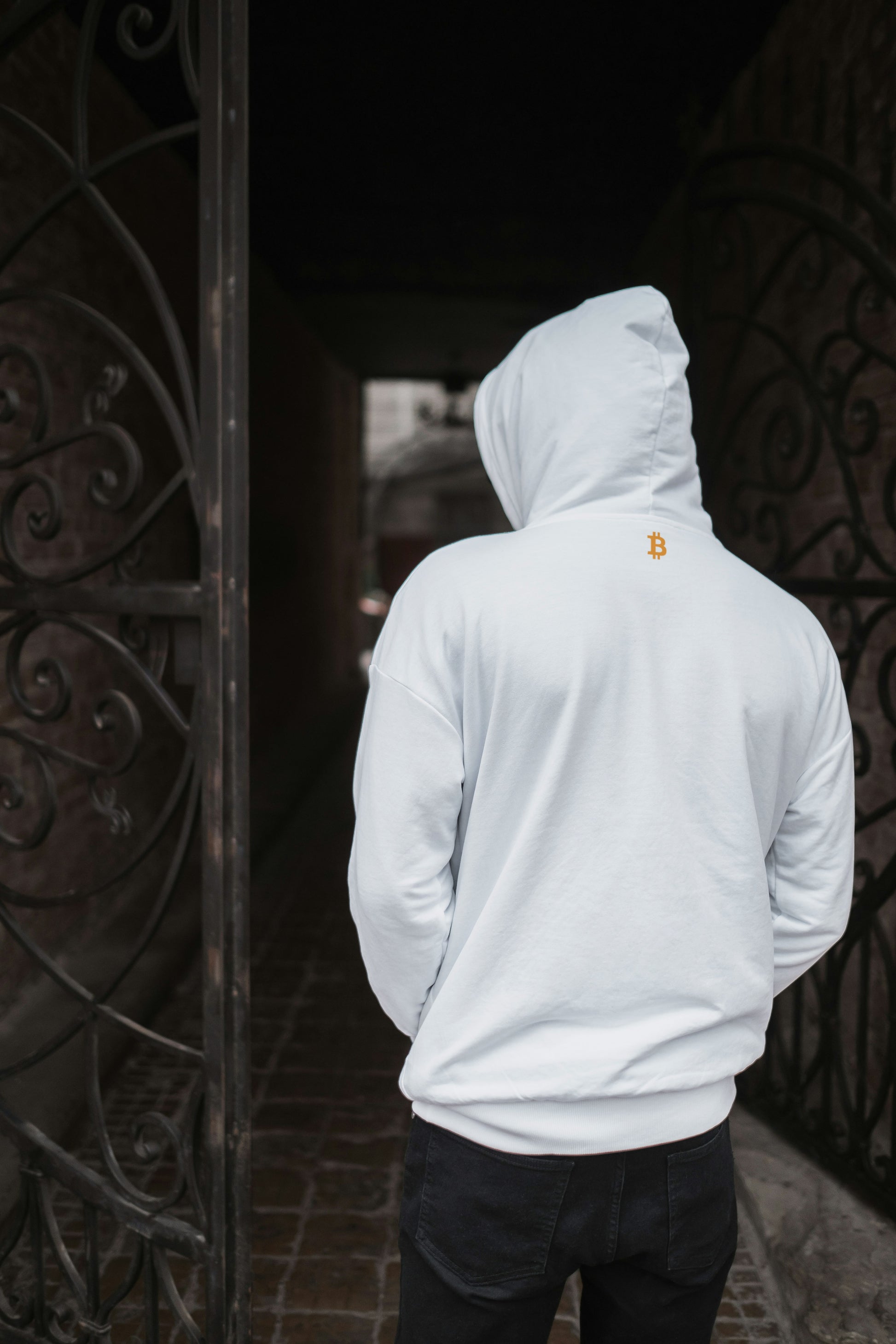 Bitcoin Crypto Hoodie White Yellow