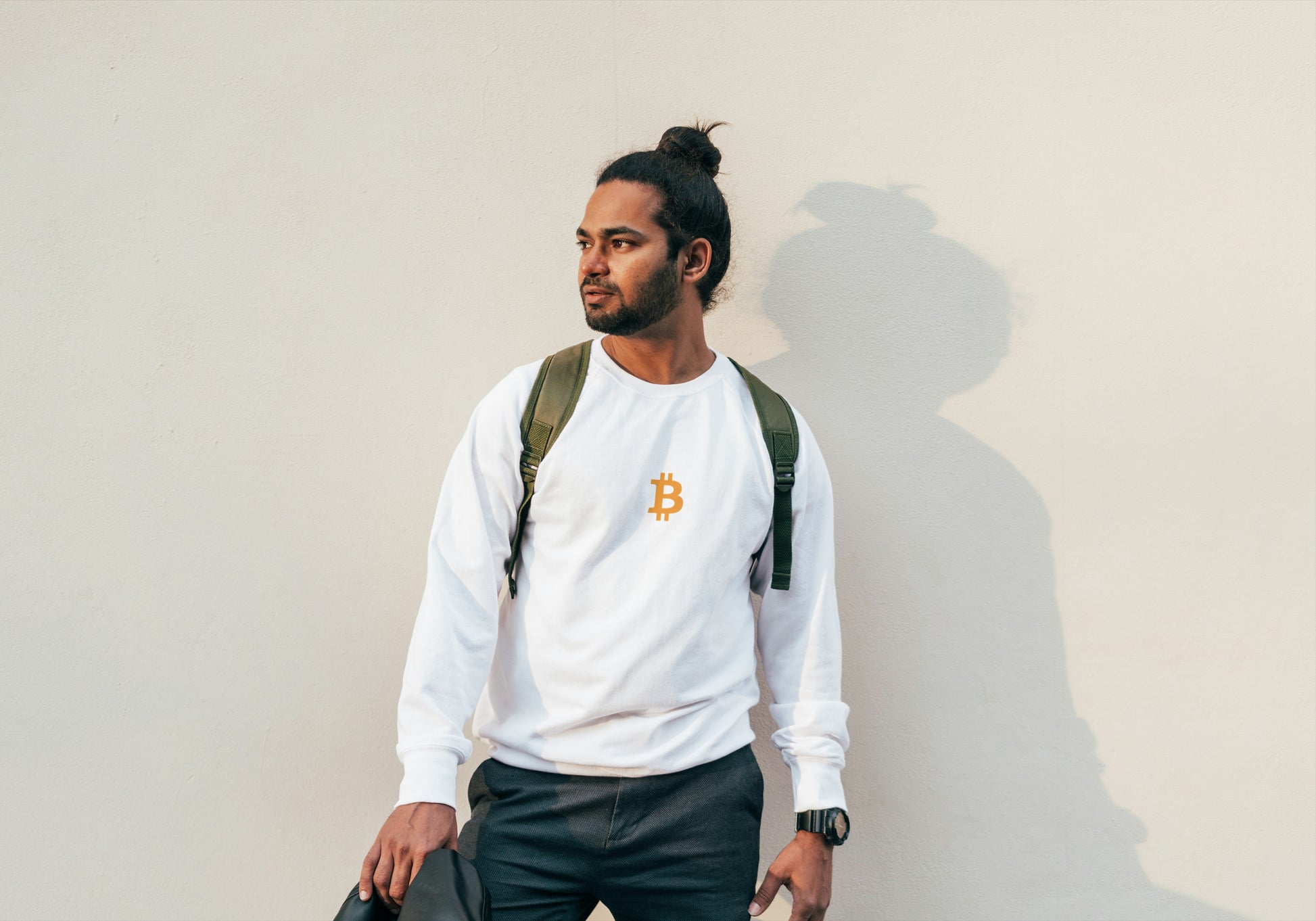 Bitcoin Crypto Sweater White