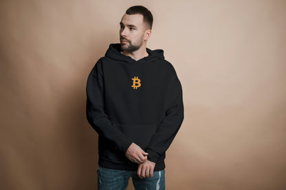 Crypto Hoodie Bitcoin Black yellow